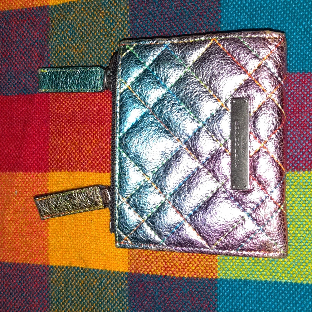 Kurt Geiger Quilted Bi-Fold Metallic Wallet